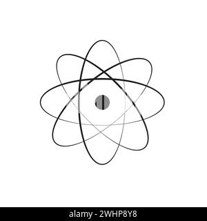 Flat Atom icon symbol vector Illustration Stock Vector