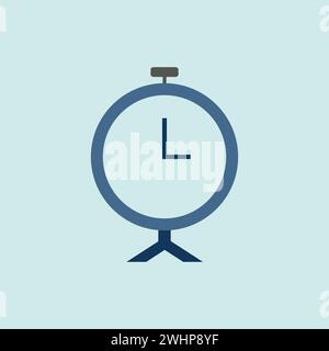 Alarm clock icon in trendy flat design. Stock Vector