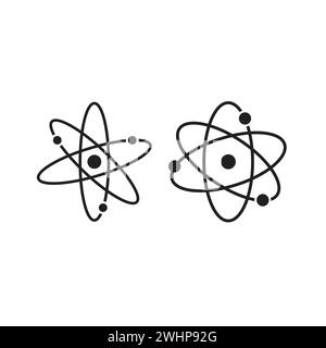 Atom icon in trendy flat design. Stock Vector
