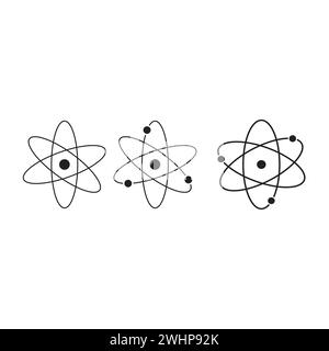 Atom icon in trendy flat design. Stock Vector