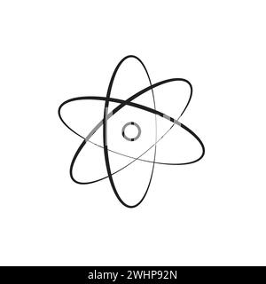 Flat Atom icon symbol vector Illustration Stock Vector