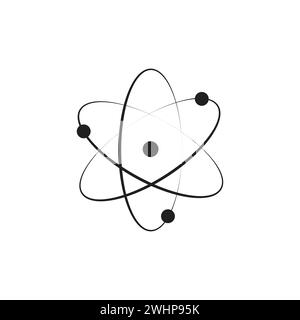 Atom icon in trendy flat design. Stock Vector