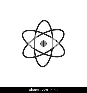 Atom Icon in trendy flat style isolated on grey background. Atom symbol for your web site design. Stock Vector