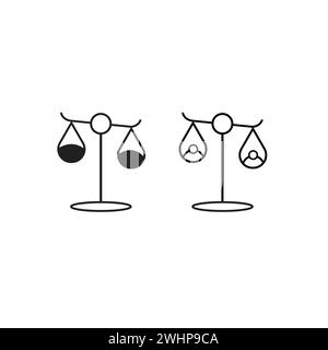 Balance Icon in trendy flat style isolated on grey background. Stock Vector