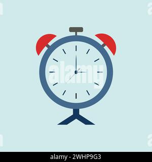 Alarm clock icon in trendy flat design. Stock Vector