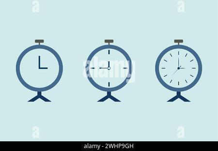 Alarm clock icon flat vector illustration. Stock Vector