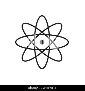 Flat Atom icon symbol vector Illustration Stock Vector