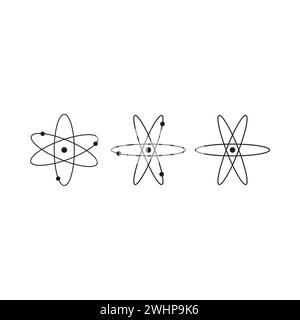 Atom icon in trendy flat design. Stock Vector