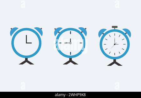 Alarm clock icon flat vector illustration. Stock Vector