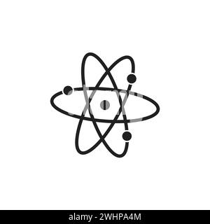 Atom icon in trendy flat design. Stock Vector