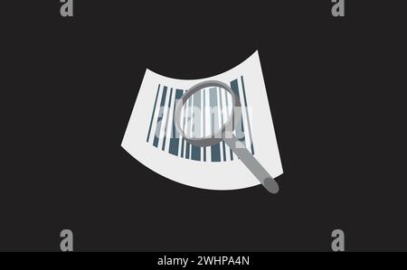 Search Barcode flat icon isolated on white background. Stock Vector