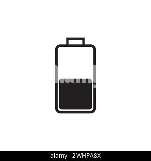 battery icon in flat style with background. Stock Vector
