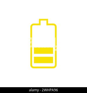 battery icon in flat style with background. Stock Vector