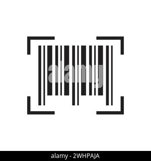 Barcode icon flat vector illustration. Stock Vector