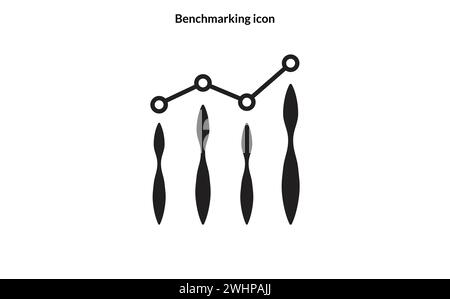 Benchmark measure icon in flat style design isolated on white background. Stock Vector
