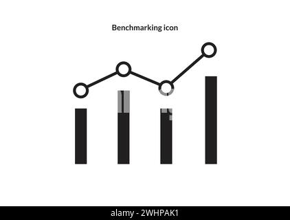 Benchmark measure icon in flat style design isolated on white background. Stock Vector
