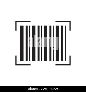 Barcode icon flat vector illustration. Stock Vector