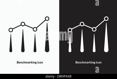 Benchmark measure icon in flat style design isolated on white background. Stock Vector