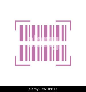 Barcode icon flat vector illustration. Stock Vector