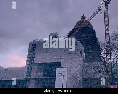 Brussels, Belgium. 02-09-2024. Abstract landscape of the city of Brussels. Cloudy weather in the middle of winter Stock Photo