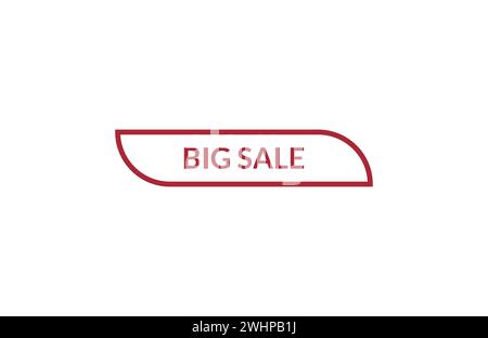 Big sale red ribbon label banner. Open available now sign or Big sale tag. Stock Vector