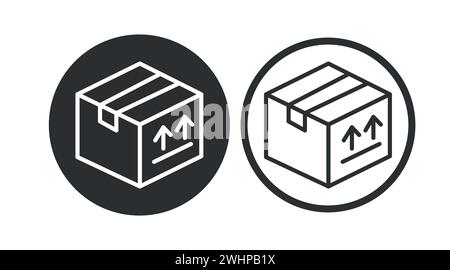 Box Icon Set. Vector isolated editable flat set of boxes illustrations Stock Vector