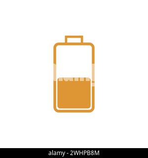 battery icon in flat style with background. Stock Vector