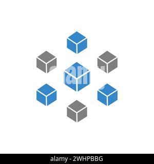 Flat blockchain icon symbol vector Illustration. Stock Vector