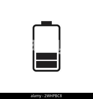 battery icon in flat style with background. Stock Vector