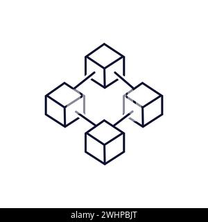 Flat blockchain icon symbol vector Illustration. Stock Vector