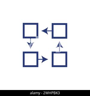 Blockchain icon flat vector illustration. Stock Vector