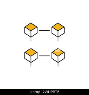 Blockchain icon flat vector illustration. Stock Vector