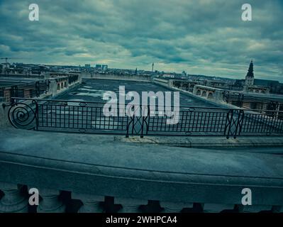 Brussels, Belgium. 02-09-2024. Abstract landscape of the city of Brussels. Cloudy weather in the middle of winter Stock Photo