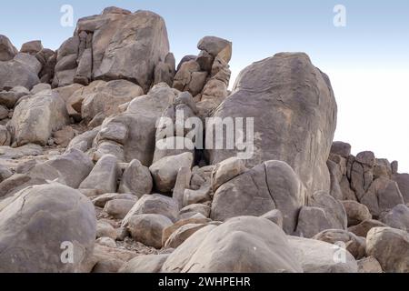 Rock inscriptions on Sehel Island, Aswan, Egypt, Stock Photo