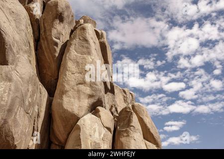 Rock inscriptions on Sehel Island, Aswan, Egypt, Stock Photo