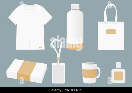 Vector packaging and souvenir set. Blank business corporate identity templates or gifts. Promotional Mock up. Stock Vector