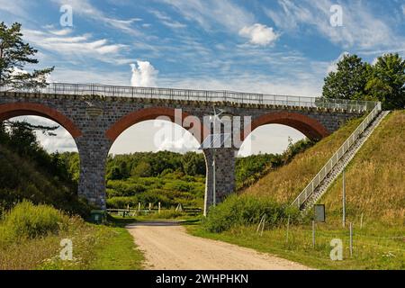 Historic railway viaduct near Glaznoty in Poland Stock Photo