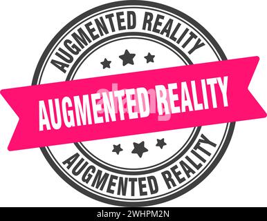 augmented reality stamp. augmented reality round sign. label on transparent background Stock Vector