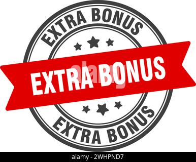extra bonus stamp. extra bonus round sign. label on transparent background Stock Vector