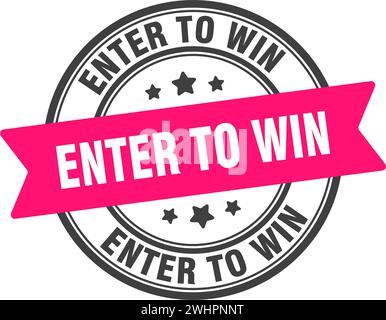 enter to win stamp. enter to win round sign. label on transparent background Stock Vector