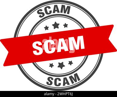 scam stamp. scam round sign. label on transparent background Stock Vector