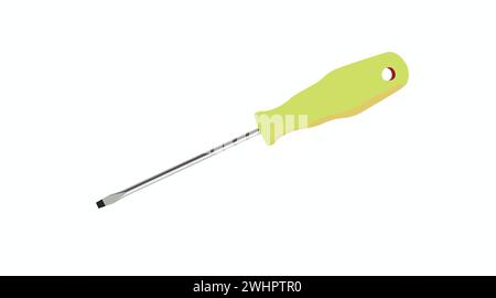 Vector Isolated Illustration of a Screwdriver. Yellow Screwdriver Illustration on a white background Stock Vector