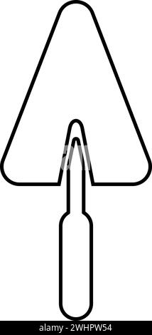 Trowel stucco trowels contour outline line icon black color vector illustration image thin flat style simple Stock Vector