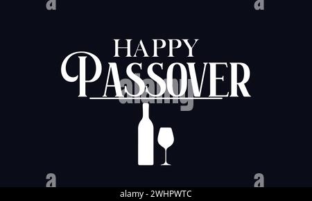 Happy Passover Text illustration Design Stock Vector