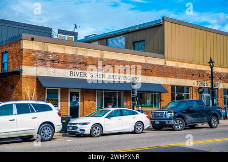 A cozy restaurant offering American grub and drinks in Stillwater, Minnesota Stock Photo