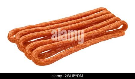 Kabanos smoked sausage isolated on white background Stock Photo