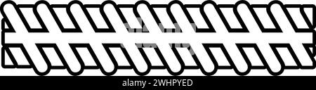 Reinforcement rebar contour outline line icon black color vector illustration image thin flat style simple Stock Vector