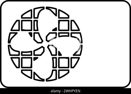 Air conditioner fan equipment system contour outline line icon black color vector illustration image thin flat style simple Stock Vector