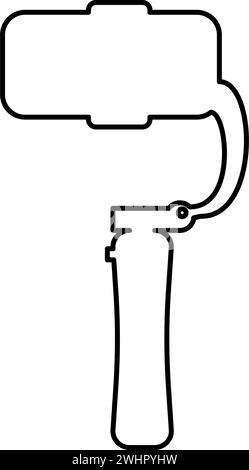 Gimbal mobile stabilizer for smartphone camera cell phone steady cam contour outline line icon black color vector illustration image thin flat style Stock Vector