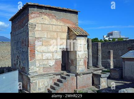 House with stairs, Pompeii, Campania, Italy Stock Photo